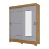 ROPERO B66 HENN NATURE CON ESPEJO 2PUERTAS CORREDIZAS GRIS