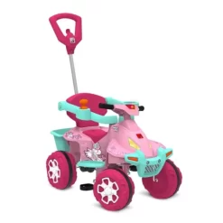 Auto Smart Quad Passeio Y Pedal Rosa